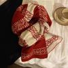 Knitted Fabric Christmas Scarf Snowflake Pattern Neck Wrap Gifts Knitted Scarf  for Women