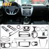 Soft Carbon Fiber Car Door Lock Gear Shift Central Control Gear Panel Decoration Sticker Suitable for Seat Leon MK2 2008-2012