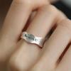 Geometric Wave Frosted Letter Ring: Adjustable Open Ring for Women, Cold Style, Hip Hop Index Finger Accessory