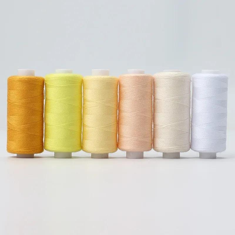 6 Rolls/Set Sewing Thread Polyester 402 Sewing Thread Roll Machine Hand Embroidery Each Spool for Home Sewing Kit