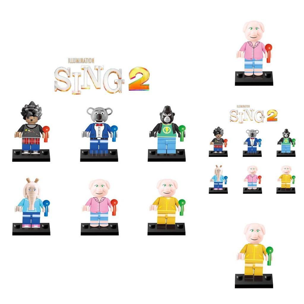 6pcs Sing 2 Building Blocks Figures Rosita Meena Toy Models Birthday Gift