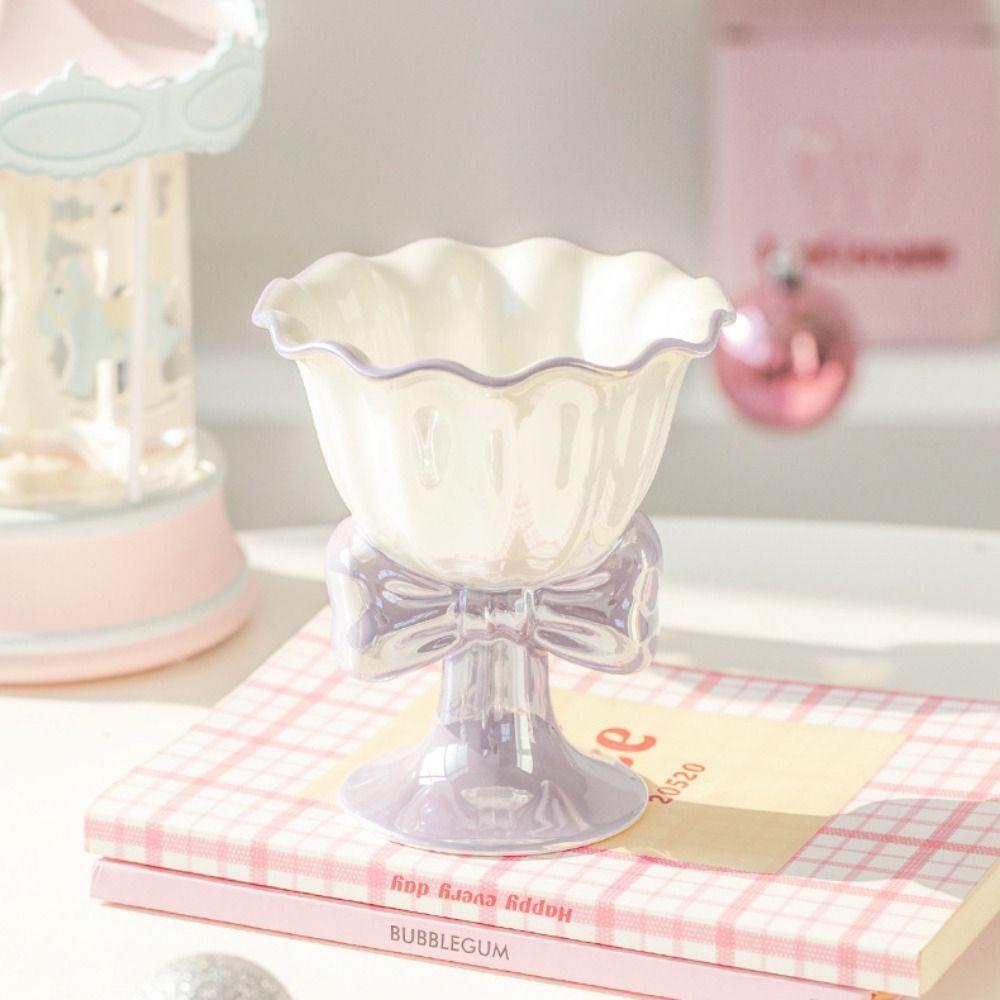 Ceramic Dessert Cup Multi-Function Mug Dessert Tools Tea Cup Birthday Gift