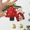 Christmas Bell Bow Door Hanging Ornament Wool Felt Holiday Tree Decorations DIY Handmade Seasonal Decor House Bell Bow