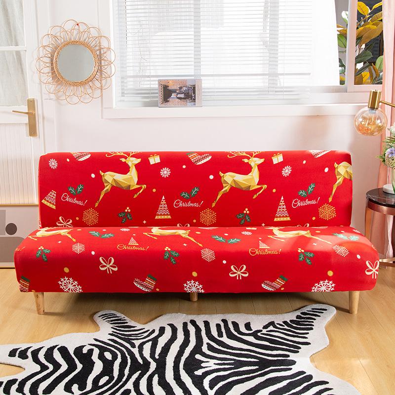 Christmas decoration folding sofa bed cover sofa covers spandex double seat cover slipcovers for living room geometric print