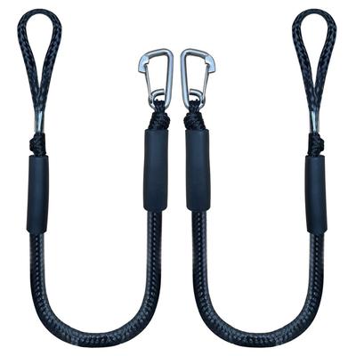 2pcs 4ft Bungee Dock Lines with Hook for Boat,Jet ski,Pontoon,Kayak,Watercraft