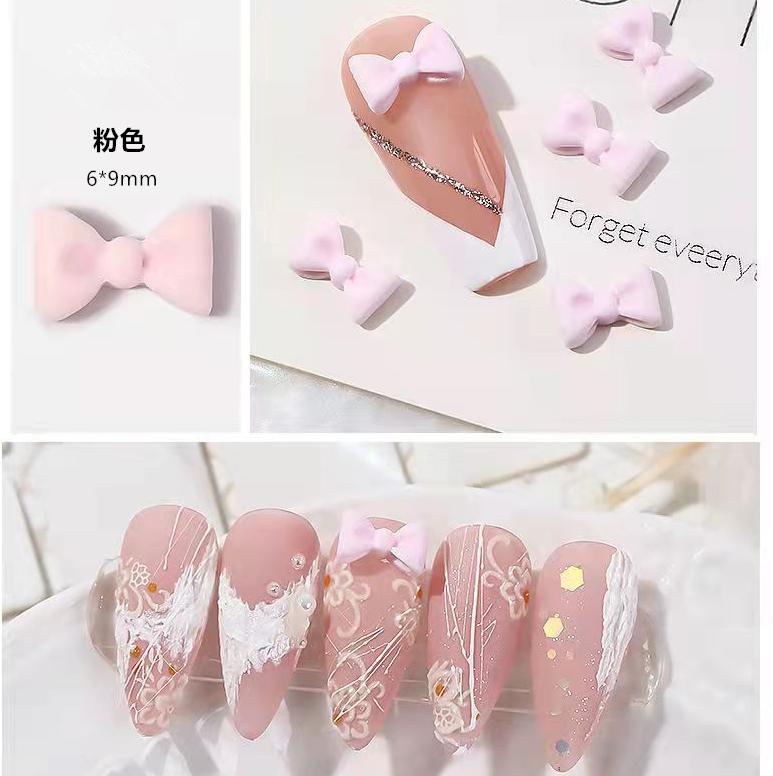 20pc Exqusitive Bows Nail Resin Charms Mini Bow Nail Art Accessories Bow Black White Rice White Bow Tie Nails Decoration Diamond