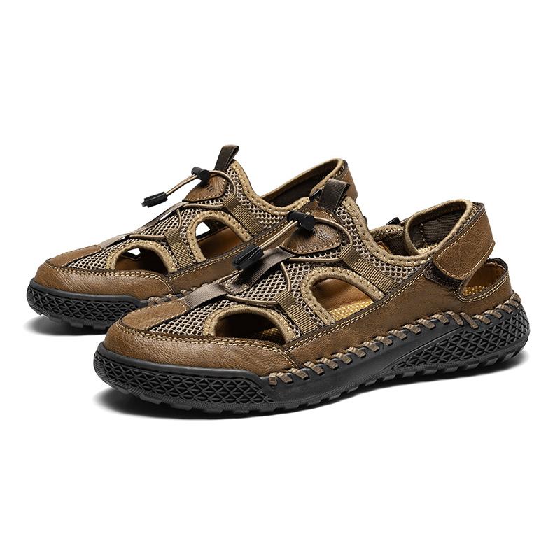 Men Hiking Sandals Outdoor Black Brown Wide Palm Athletic Closed Toe Sport Sandals Summer Beach Shoes Large Size