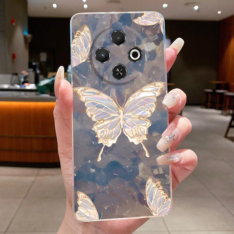 For Tecno Spark 30C Case kl5 kl5n Aesthetic Butterfly Flower Clear Soft Silicone Back Cover Techno Spark 30C Phone Case k15 k15n