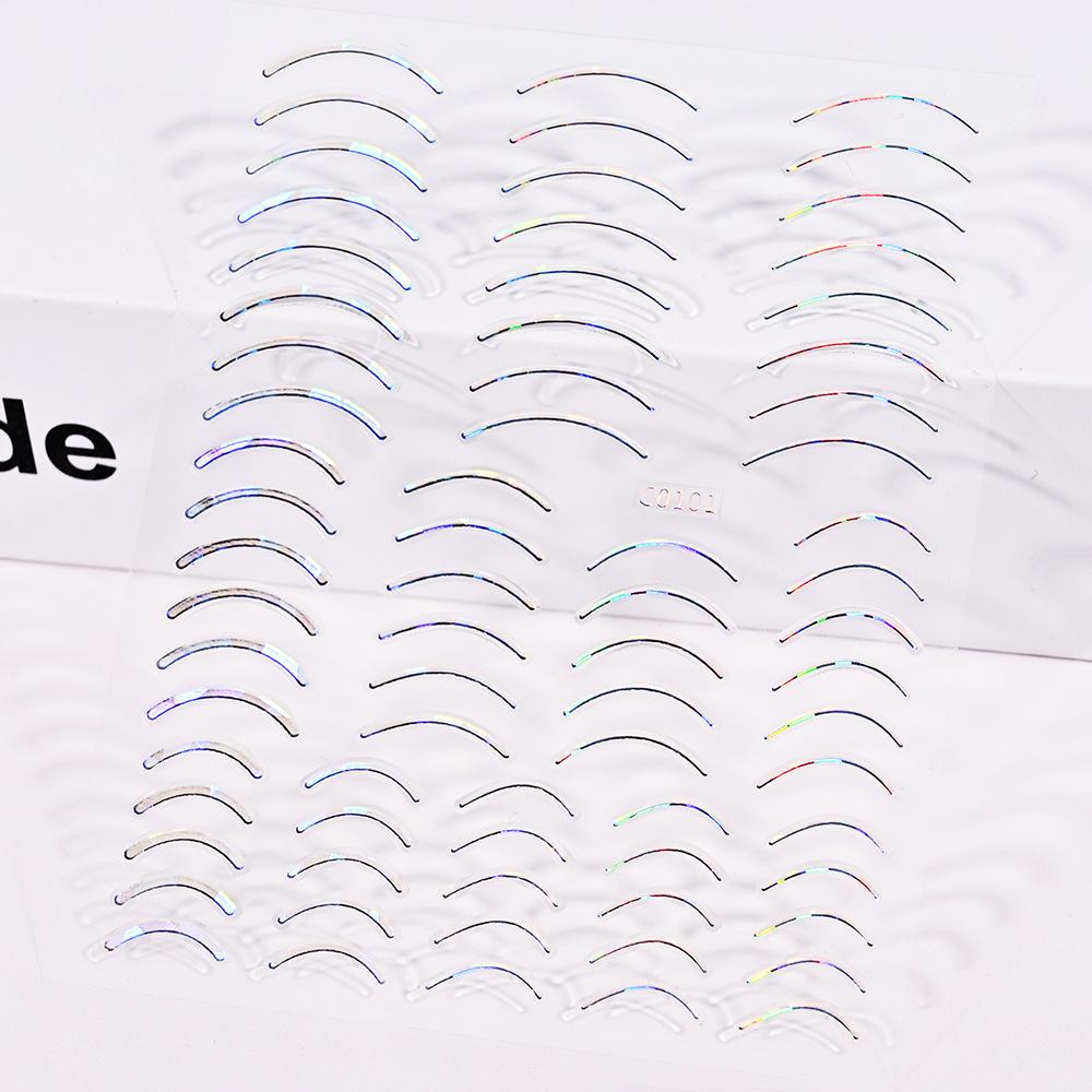 Xiaohongshu French Simple Line Manicure Sticker Imitation Metal Accessories Gold And Silver Adhesive Self-Adhesive Nail Sticker