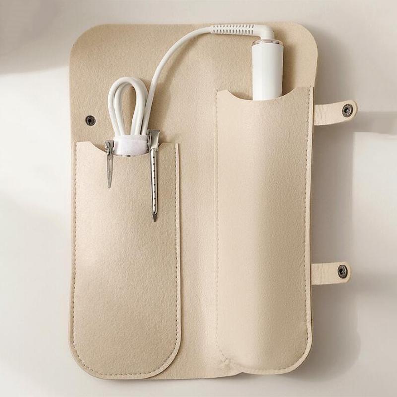 Heat Resistant Felt Travel Storage Pouch for Curling Iron Hair Straightener Flat Iron Organizer Insulation Protective Case