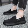 Herren Canvas Schuhe Plateau Slipper Atmungsaktiv Casuals Mittelalterliche Ältere Männer Outdoor Walking Schuhe Weiche Sohle Rutschfeste Slipper