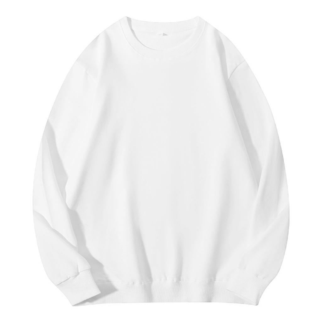 Unisex barevná mikina s kulatým výstřihem a žebrovanými dlouhými rukávy