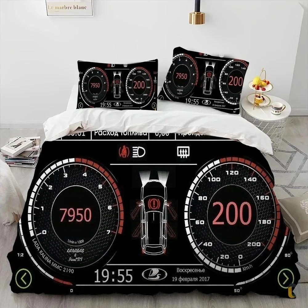 3D Racing Car Dashboard Comforter Bedding SetDuvet Cover Bed Set Quilt Cover PillowcaseKing Queen Size Bedding Set Adult Boys
