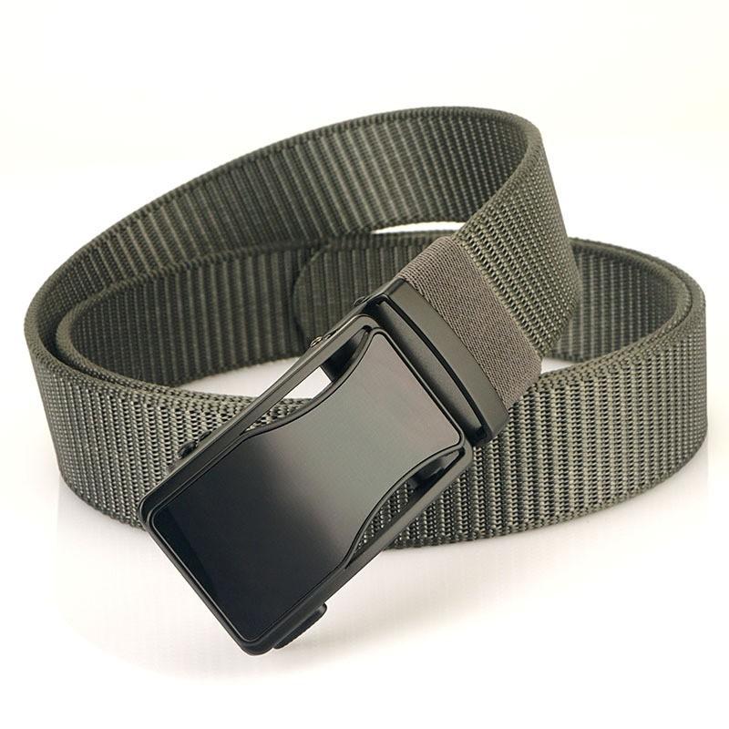 Direct Sales Toothless Automatic Buckle Belt Nylon Canvas Men s Outdoor Casual Young Students pants Men 120cm темно-серого