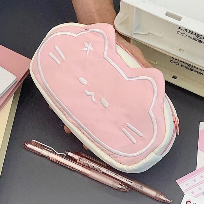 Trousse à crayons grande capacité, motif chat rose, trousse de rangement pour stylos, motif chaton, mignon, pour enfants