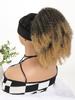 Synthetic Wig 12-inch Short Ponytail Afro Puff Kinky Curly Drawstring Ponytail Clip In Hair Extensions Natural Hairpiece Pony Tail For Women