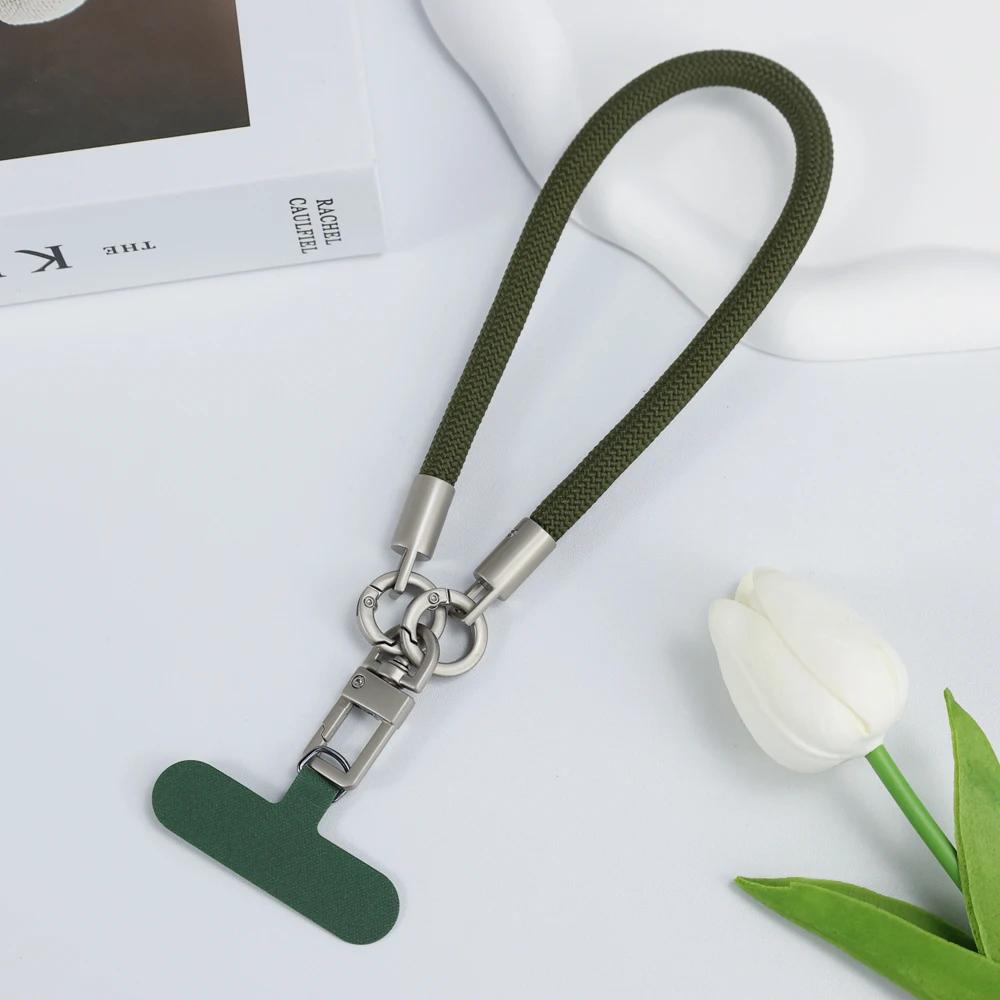 

1Pc Short Wrist Strap Mobile Phone Hanging Strap Anti Slip Anti Fall Anti Loss Phone Case Connecting Piece Universal Pendant зелёный