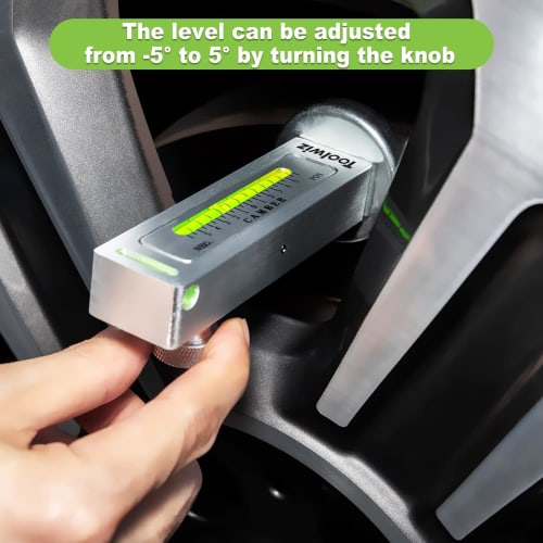 Toolwiz Tire Camber Gauge, 0 To }5, Aluminum, Universal Alignment Measurement, Magnetic, for Automotive Tire Alignment, Angle Measurement, and Repair