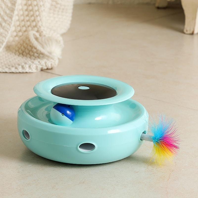 Creative Electric Pet Funny Cats Training Turntable Toy Teasing Kitten Interactive Puzzle Spinning Game