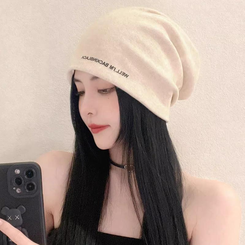 Hat female face small fashion spring and autumn pile hat wool hat new soft confinement hat postpartum spring and autumn knitted hat