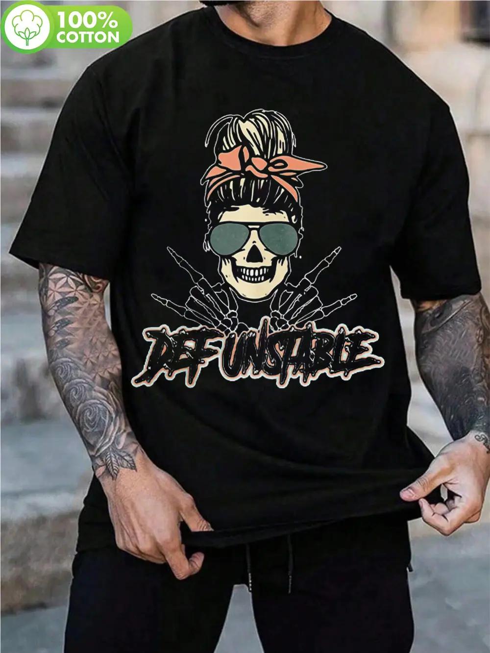 Skull & Fashion Glasses Graphic Cotton T-shirt - Soft Breathable 100% Cotton XXXL