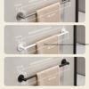 Towel Rack, Toilet, No Punching Gun, Gray Wall-mounted Bathroom, Space Aluminum Hanger, Toilet Storage, Single Bar, Towel Bar.
