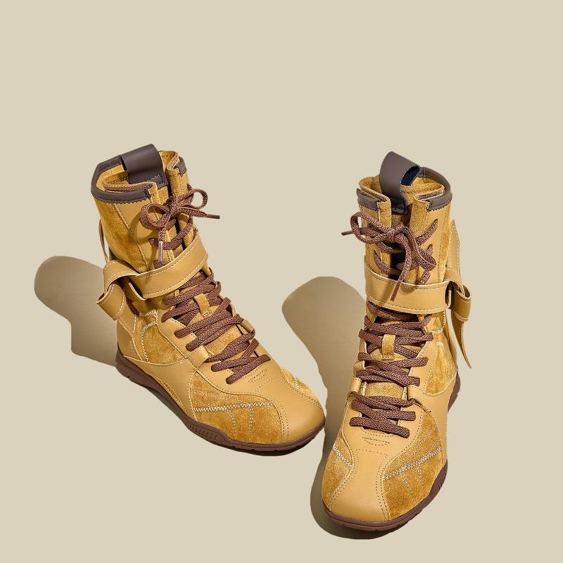 Autumn new invisible inner height increase 6 thick-soled breathable retro women's Martin boots versatile casual sports shoes