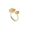 Millenia Cocktail Quadratisch Geschliffener Kristallring Damenringe Gold 5600916