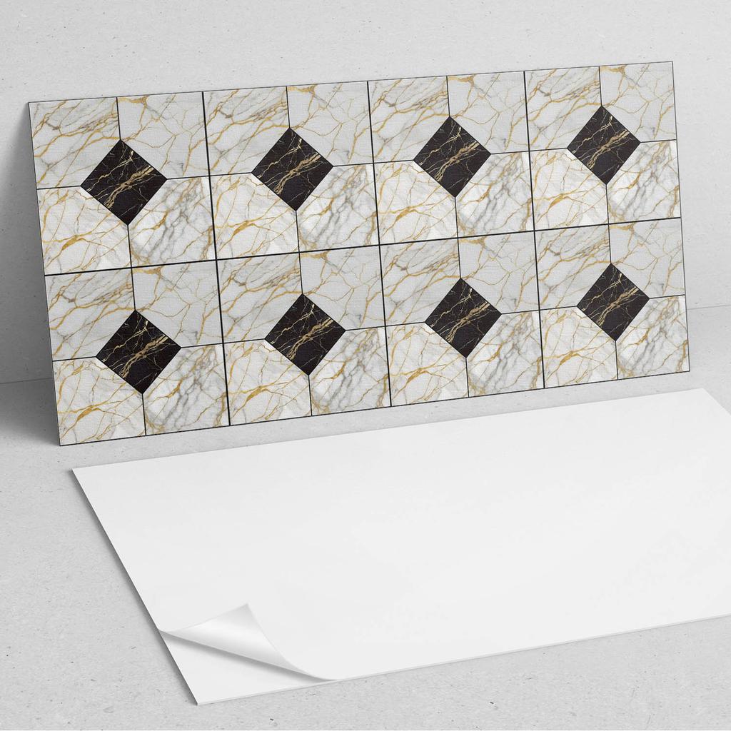 Aesthetic Vinyl Wall Covering with Print 120x60 Cm Elegant Marble Pattern