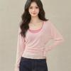 Womens 2-Piece Set: Soft V-Neck Long Sleeve Top Tank Loose Fit Thin Breathable Casual Daily Wear