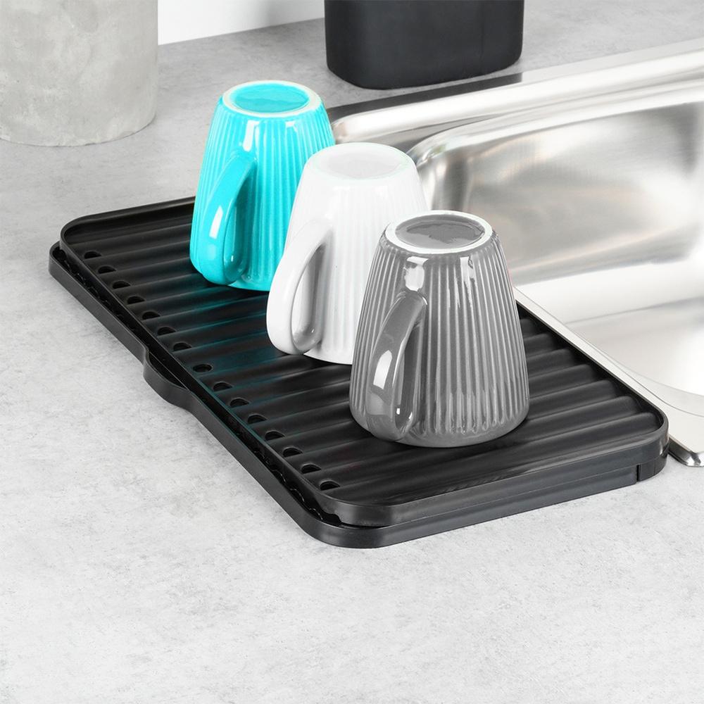 Dish Drying Mat Kitchen Rack Drainer Pots and Cups