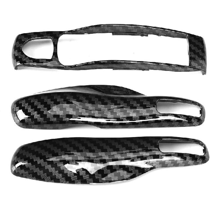 for Porsche Key Fob Cover Remote Key Cover 3pcs/Set Carbon Fiber Style Car Trim Cover Fit for Porsche Panamera Cayman//Boxster