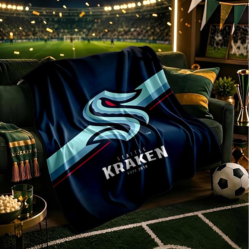 Go Team Kraken! Throws Blanket Flannel Blankets Plush for Couch Bed Gifts for Men Women Travel picnic blanket Christmas fan gifts