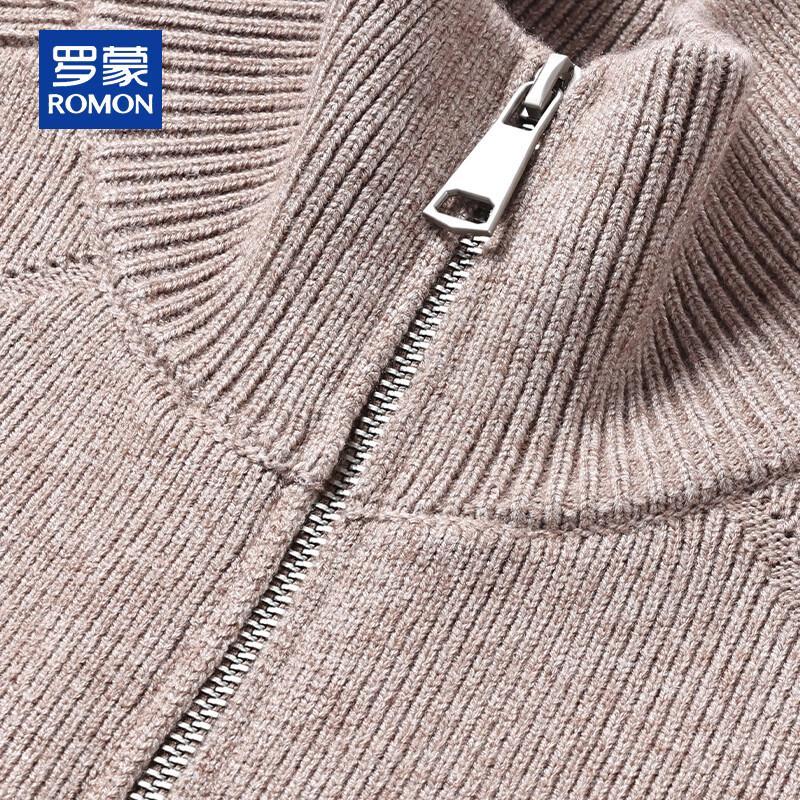 ROMON Men's Cashmere Blend Stand Collar Sleeveless Zippered Vest