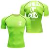 Summer Men Compressed Shirt Sports Quick Drying Fitness T-shirt Tight Faith Inspired" Back Print Jersey - Stretchy Short Sleeve