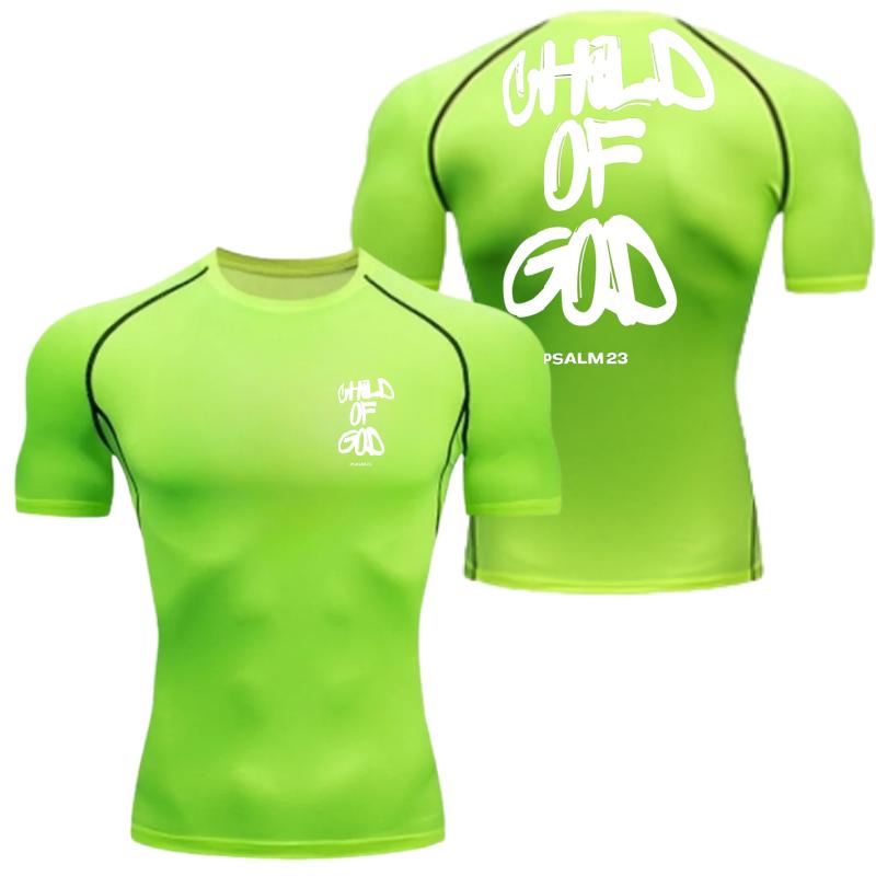 

Летняя мужская компрессионная футболка спортивная быстросохнущая фитнес-футболка облегающая с принтом на спине Вдохновленная верой - эластичная с коротким рукавом XXXL