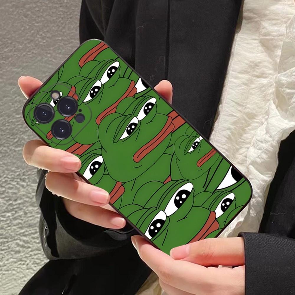 Cute Frog & Pepe the Frog Meme Print Phone Case for iPhone 17 16 15 14 13 12 11 16E Series Pro Max Plus Double Layer Protection