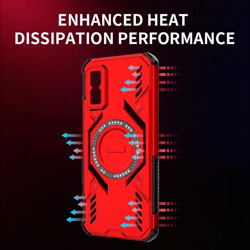 KEYSION Hollow Heat Dissipation Case for Infinix GT 30 Pro 5G TPU+PC Magnetic Cooling Shockproof Phone Cover for Infinix GT 30