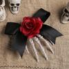1pc Gothic Rose Skeleton Hair Clip Secure Side Clip Design Plastic Construction For Halloween Party Accessories