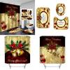 High-quality Waterproof Christmas Bathroom Set With Shower Curtain And Mat Pads
