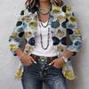 Women's Fashion Floral Print Long Sleeve Ruffle Button Down Blouse for Casual Wear