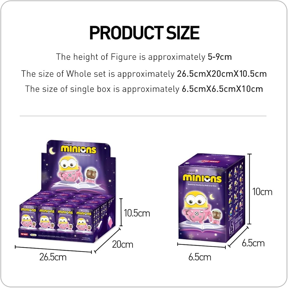 POP MART Minions Bedtime Stories Bob and Tim Figure PVC Blind Box Toy Original Character Collectible 1 Piece