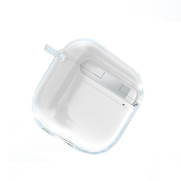 Transparent TPU Headphone Cases 2024 for AirPods 4 Case Clear Soft Plastic Earphone Cases With Metal Clip