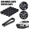 Car Wheel Lug Nut Covers 20PCS Black Plastic Bolt Caps With Clip Wear-Resistant Protection For Car Tires Auto Accessories P7F2