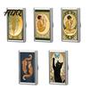 Men Card Box Vintage Style Case Slim Stainless Steel Holder Secure Snap Elegant Wallet Closure Fits Cash ID Business Cards for Women Metal