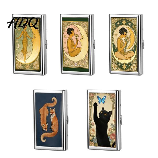 Men Card Box Vintage Style Case Slim Stainless Steel Holder Secure Snap Elegant Wallet Closure Fits Cash ID Business Cards for Women Metal