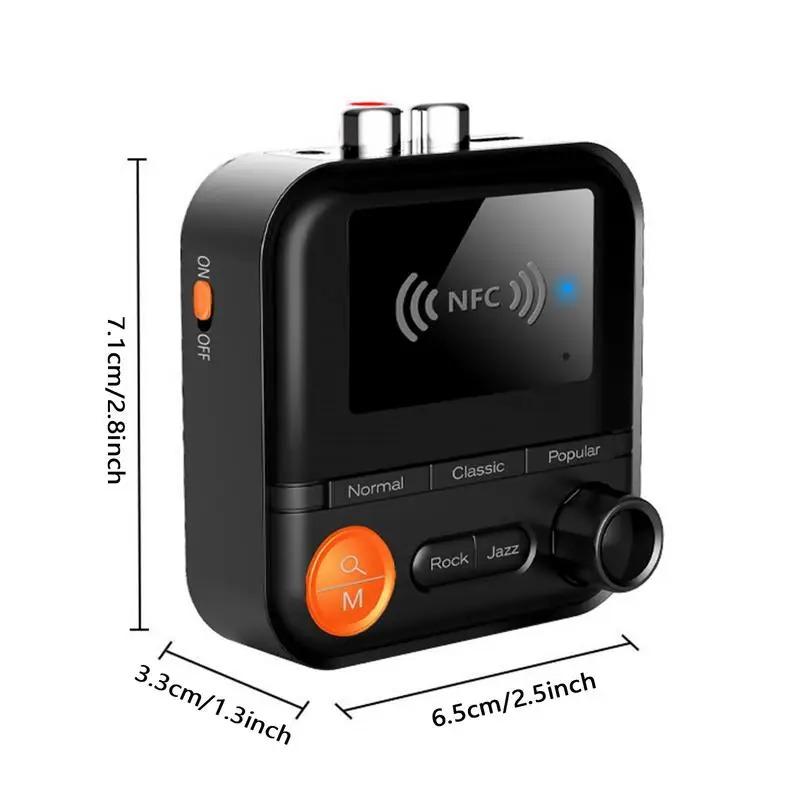 2 In 1 Bluetooth 5.2 Audio Transmitter Receiver 5 EQ Modes 3.5mm AUX RCA Jack Stereo Wireless Adapter for TV PC Car Kit Speaker