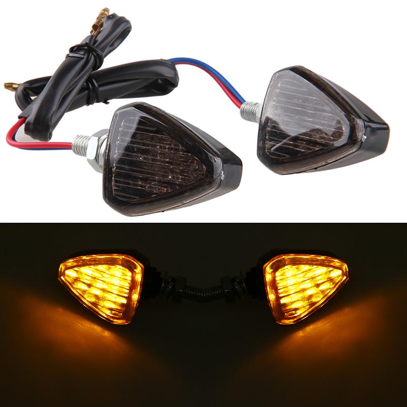 Black Motorcycle LED Turn Signals Light Motorbike Indicator Lamp Scooter Amber Universal