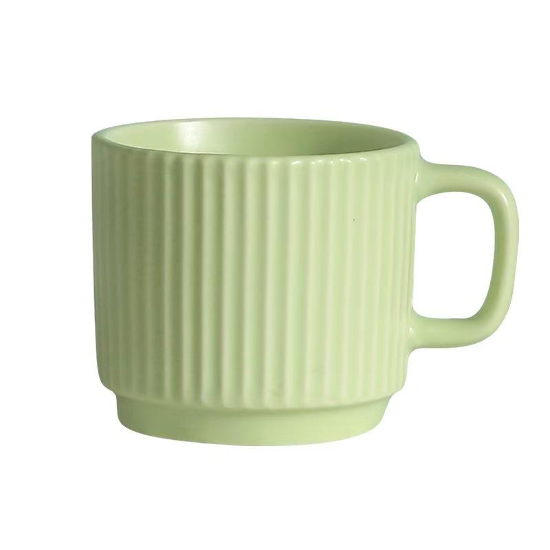 Enkel Randig Mugg Kaffekopp Frukostkoppar Söta Muggar Dryckesvaror Personlig Presentkopp för Te Jul Keramik Rolig Öl Bar