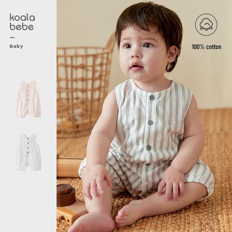 Baby Striped Sleeveless Cotton Romper 73